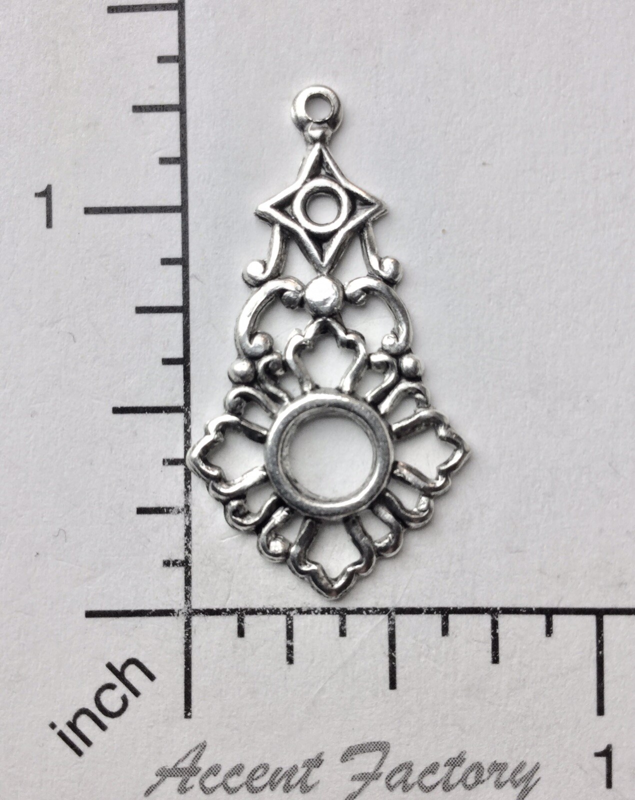 26554 – 2 Pc Filigree Dangle Jewelry Finding Matte Silver Ox
