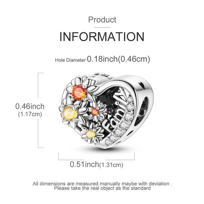 MULA Original 925 Sterling Silver Sunflower Hollow Charm CZ for Women Bracelet