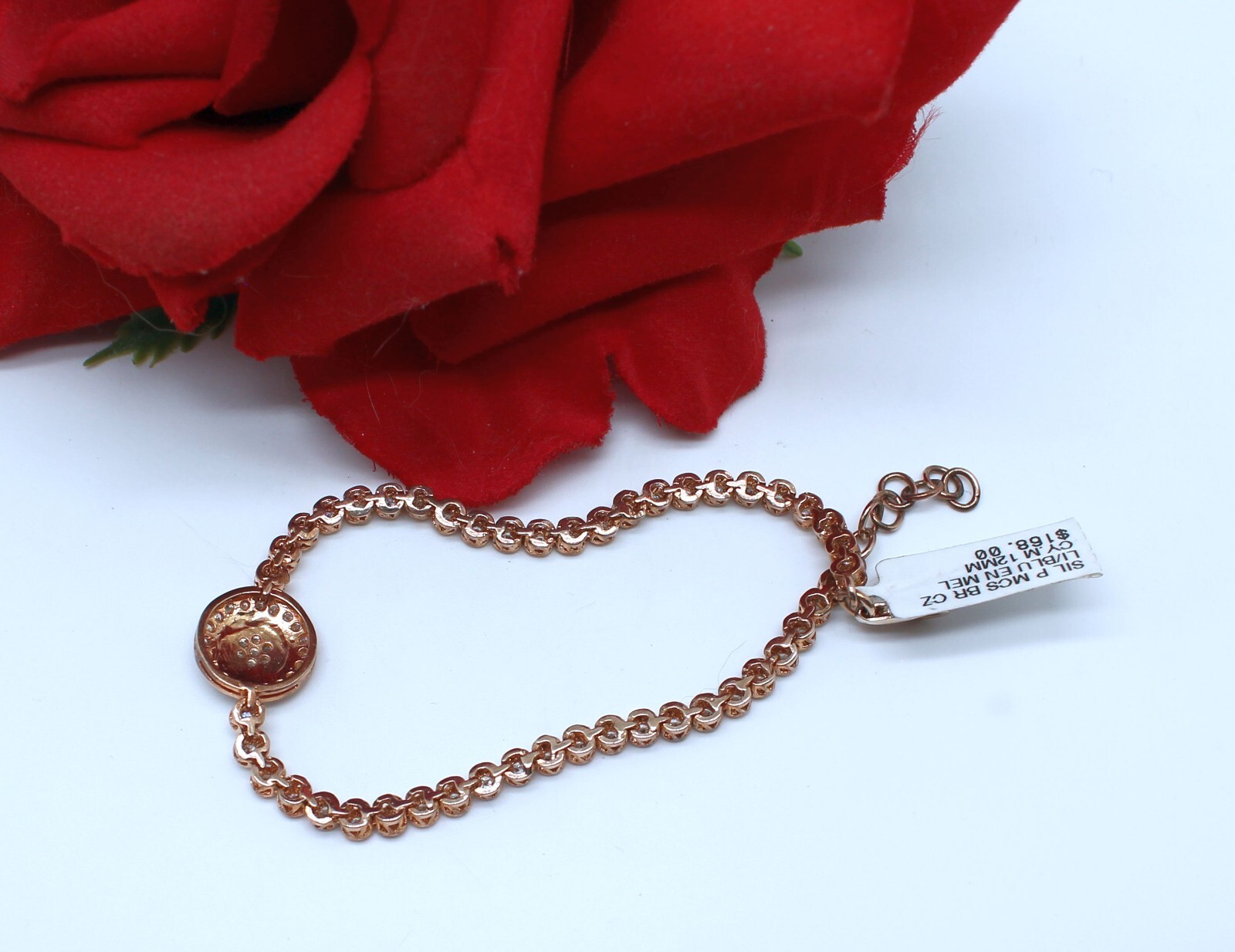 NWT Rose Gold Vermeil CZ Evil Eye 10.7g Bracelet CAT RESCUE