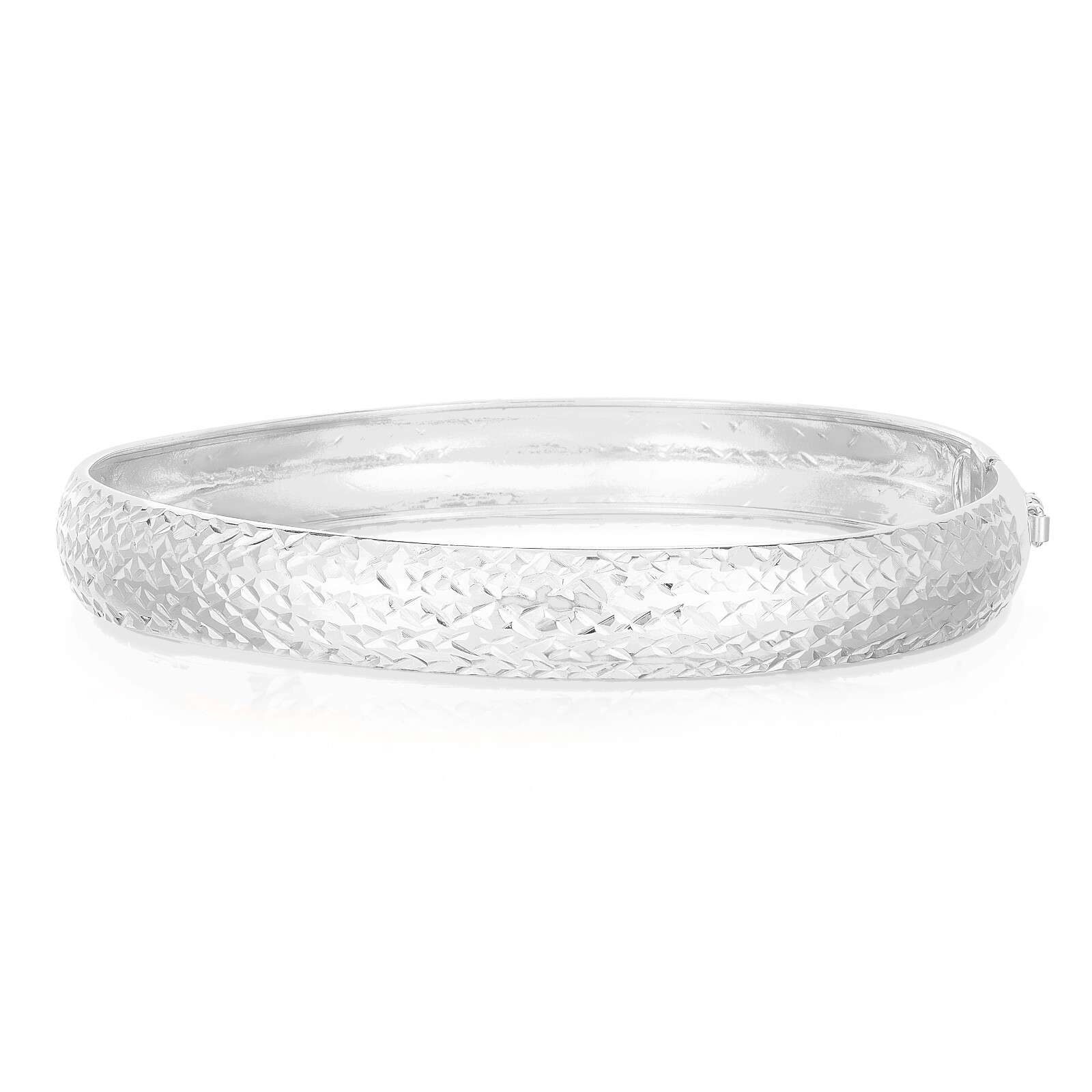 925 Sterling Silver 9.5MM Diamond Cut 7″ Inch Bangle Bracelet For Women 3 Colors