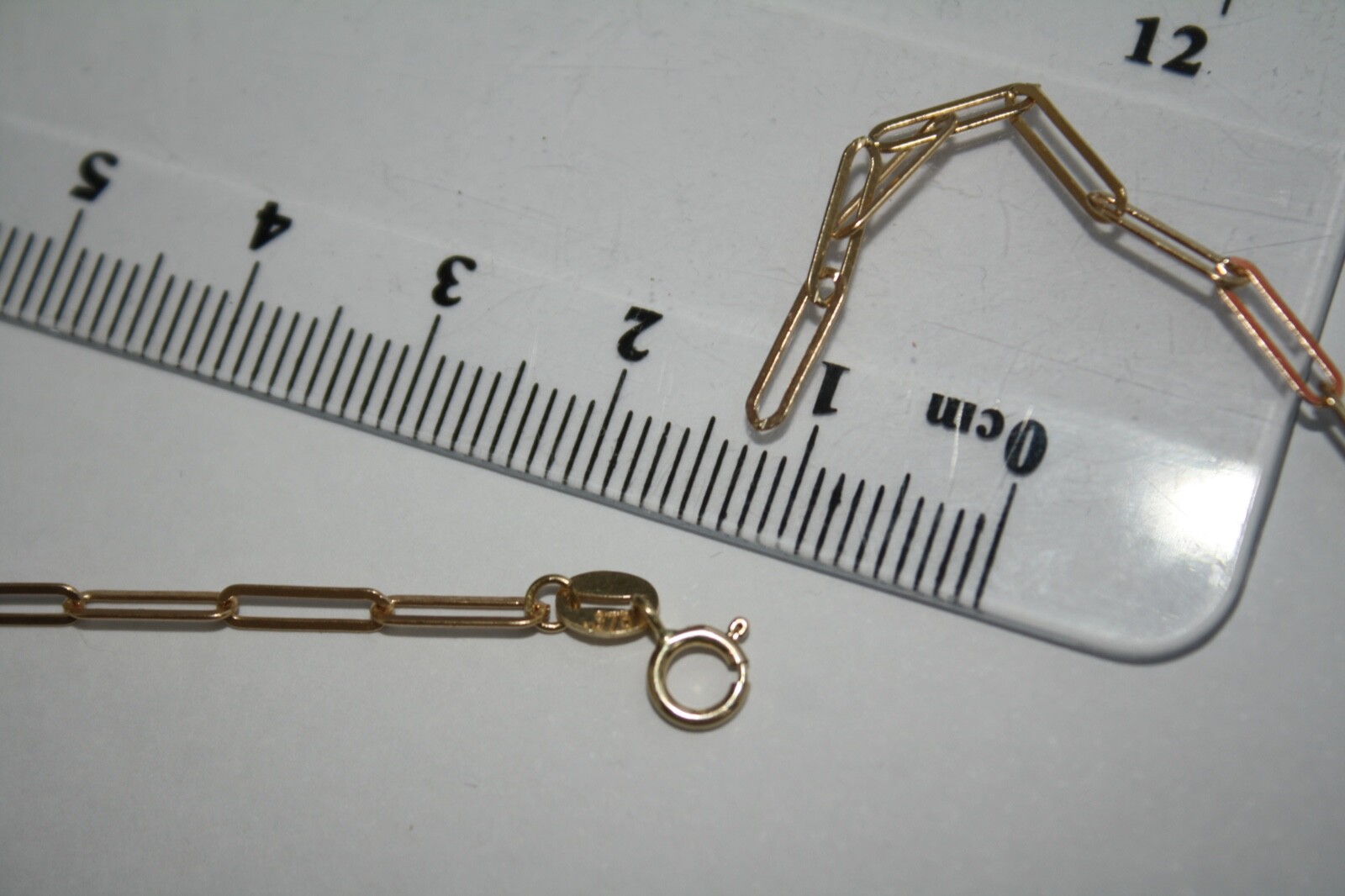 100% Genuine 9k Solid Yellow Gold Long Paperclip Link Bracelet 16cm BRAND NEW