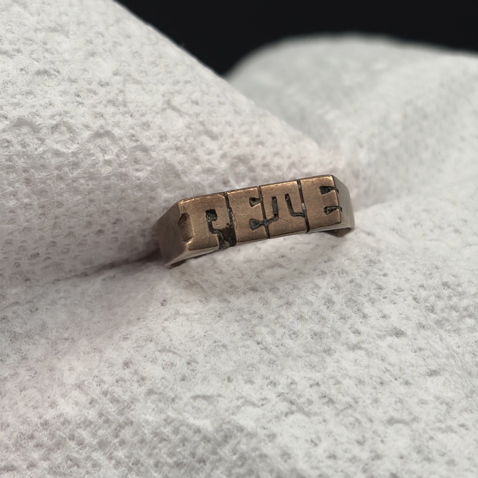 Vintage Brass Monogrammed Ring – PETE And Personalized Tie Tack
