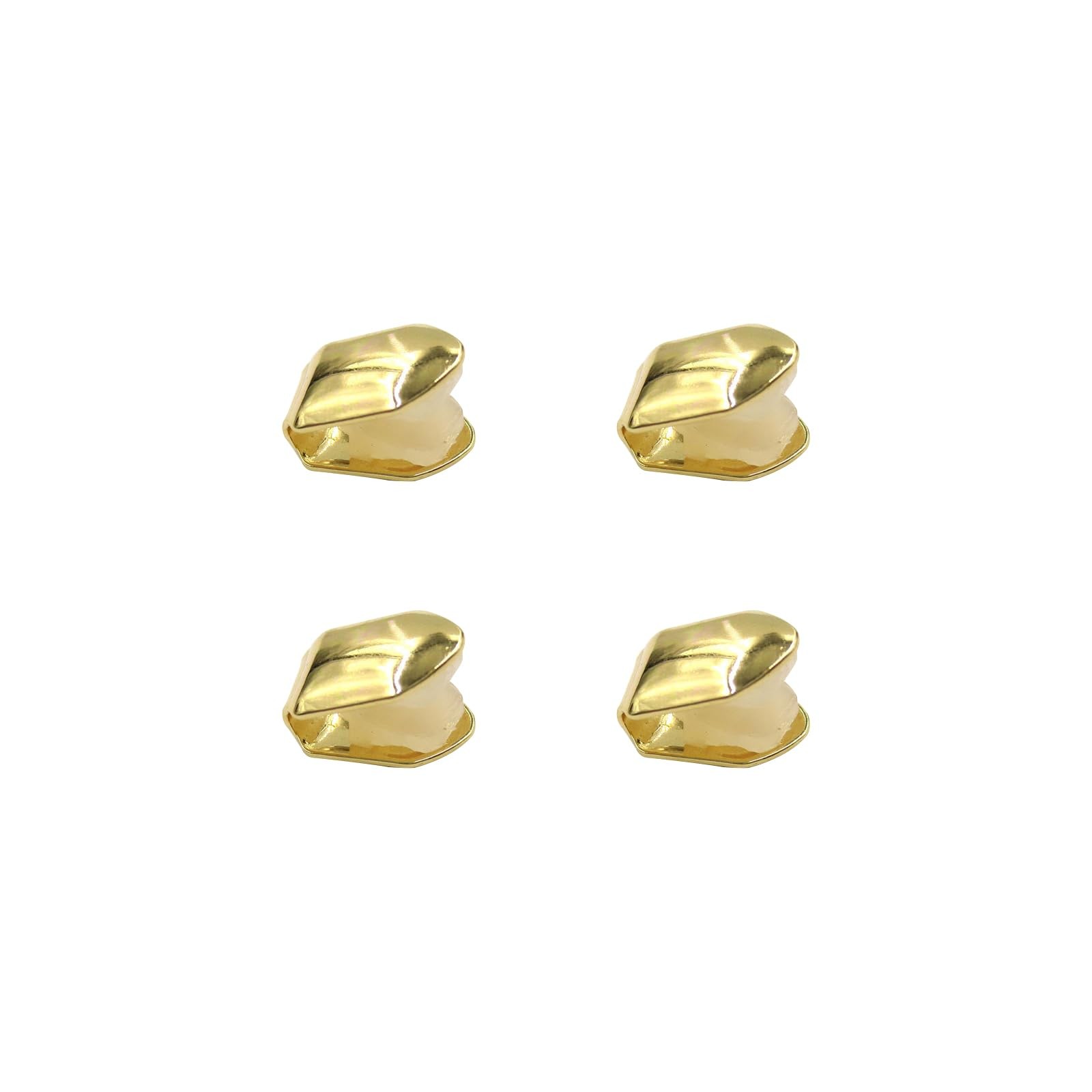 YAFIYGI 4 Pieces Gold Plated Tooth Cap- Hip Hop Teeth Large,
