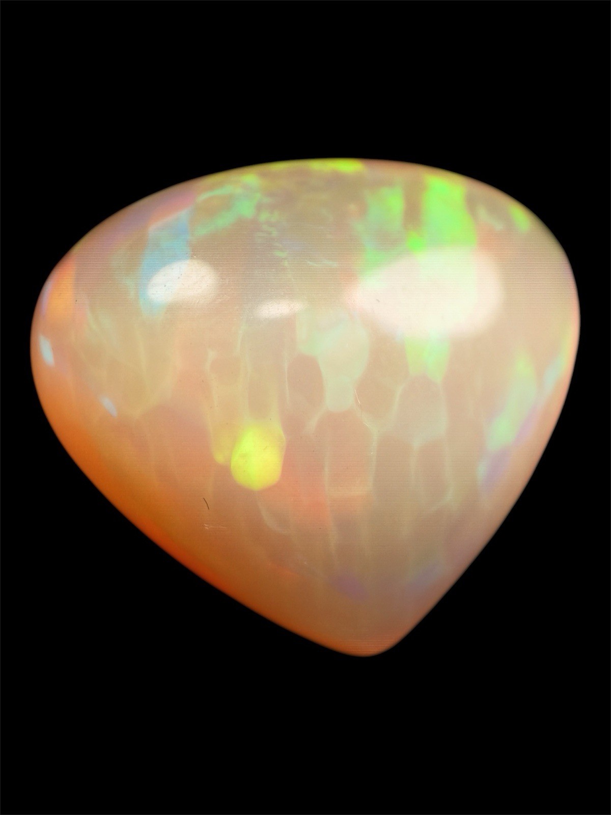 Natural Ethiopian White Opal 20.08 Ct Pear Cabochon IGTL 20.76×18.47mm