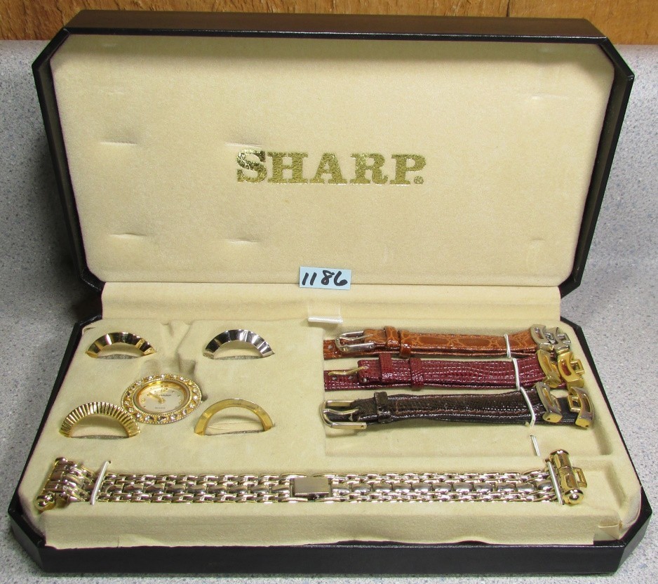 Women’s SHARP 10820 Model 037145 Quartz 3995 Wristwatch Kit 4 bands 5 bezels