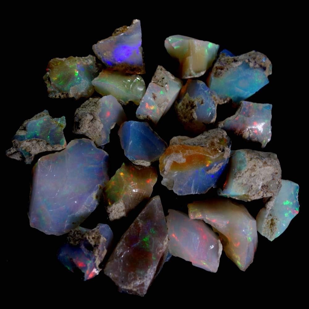 150.17cts Natural Ethiopian Fire Opal Rough, Play of Color Gemstone Lot