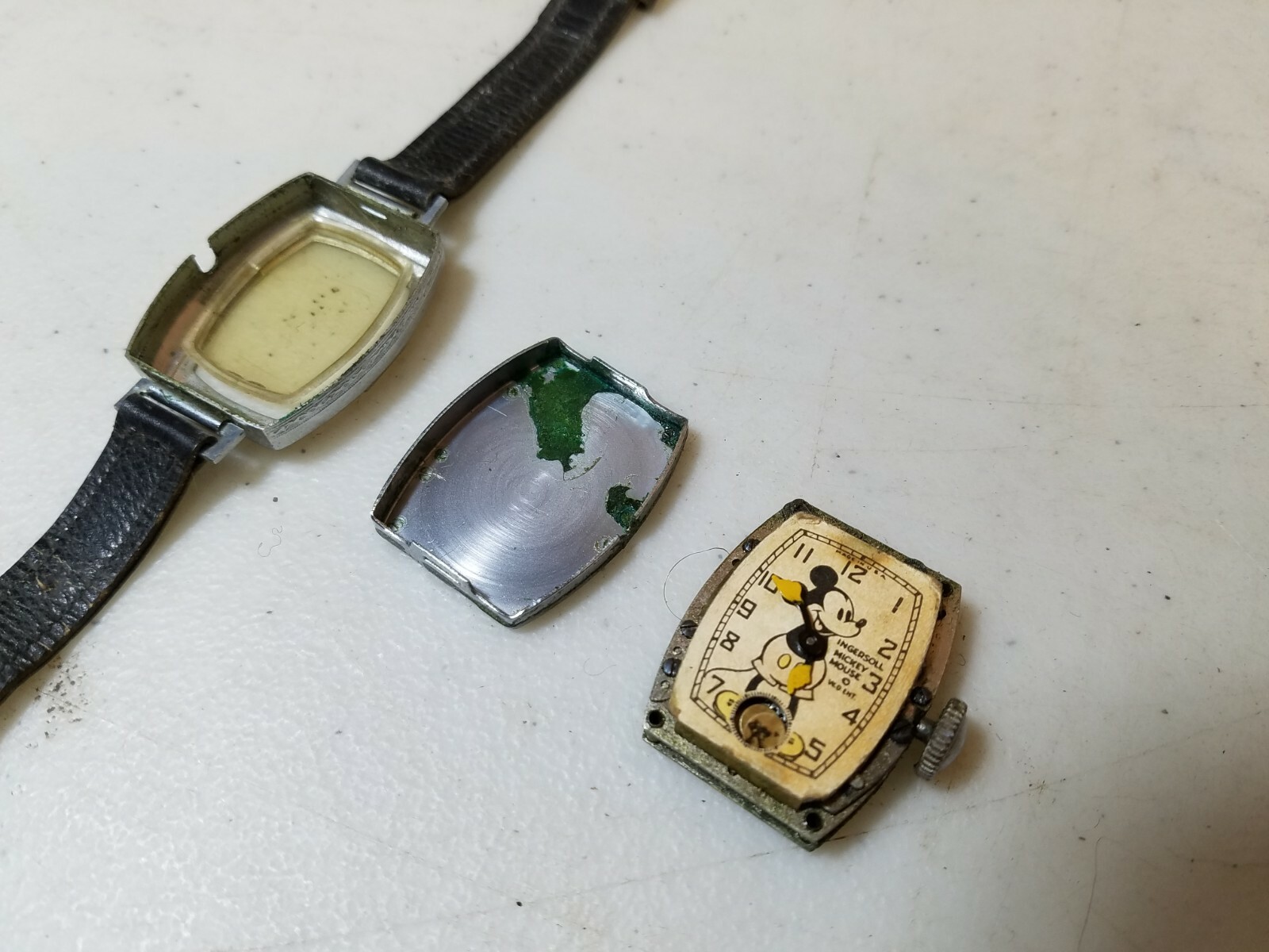 Antique c.1937 Ingersoll Mickey Mouse Deluxe Watch for Repair, Walt Disney Ent.