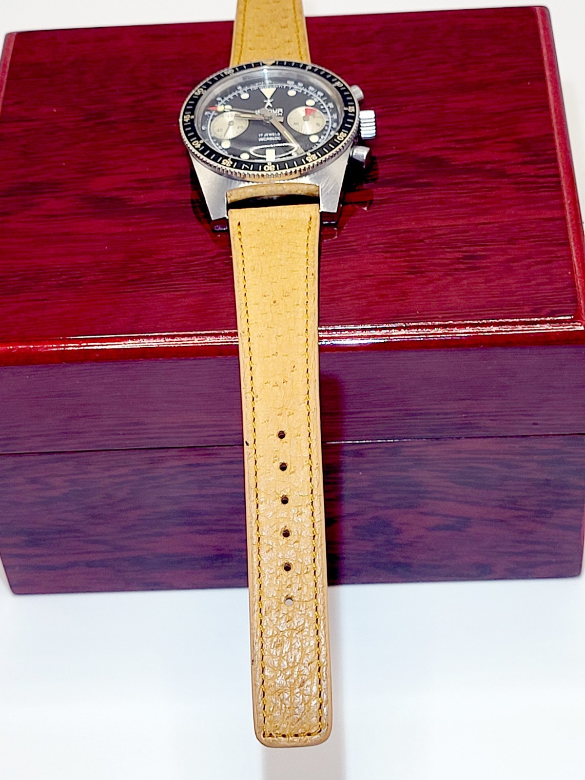 Le Jour Triton 2-Reg Chronograph Original Dial Landeron 248 Vintage 1960s N.MINT