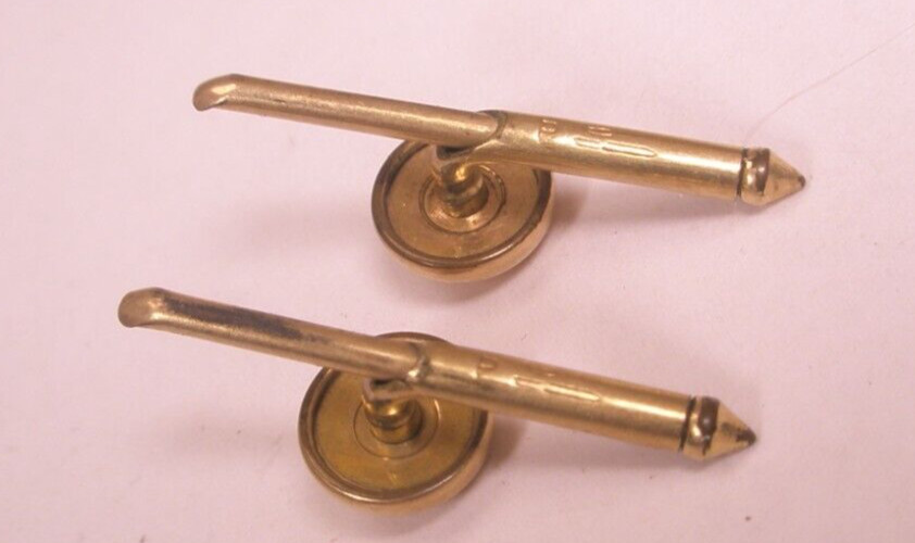 SINGLES (2) 5/16″ GOLD PLATED Vintage LARTER & SONS Formal Shirt Stud j09
