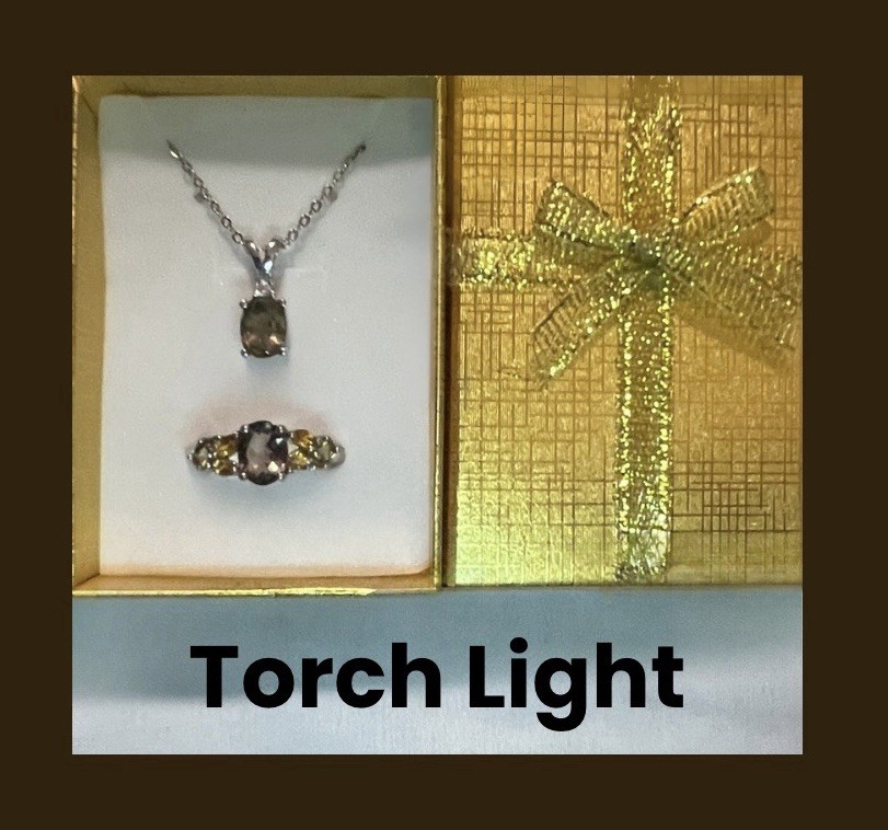 DEAL FINE 925SS Smoky Quartz Necklace, Smoky & Whiskey Quartz Citrine Ring 8 Set