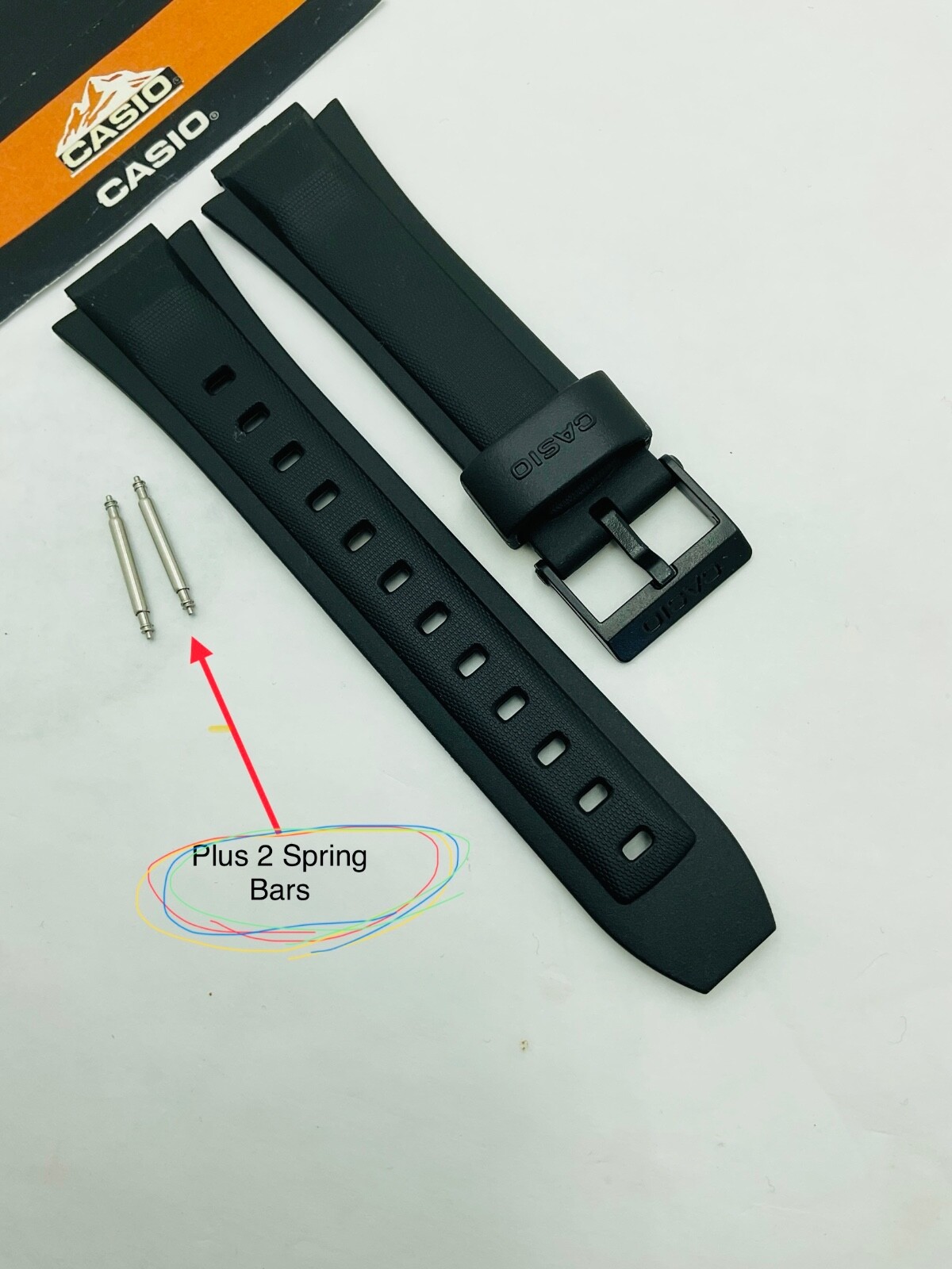 Genuine Casio Watch Band MW600 MW600B MW-600E MW-600F Black Rubber Resin Strap +