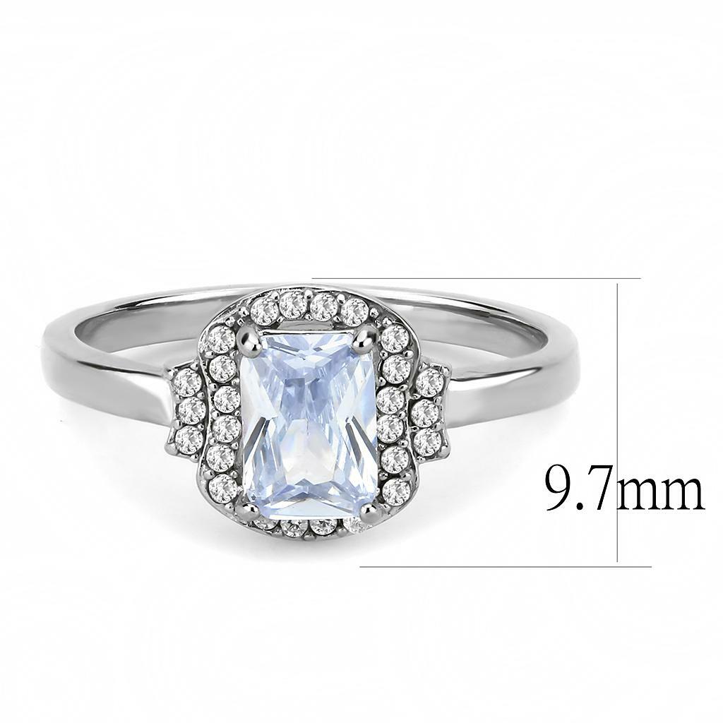 DA246 – High polished (no plating) Stainless Steel Ring with AAA Grade CZ in