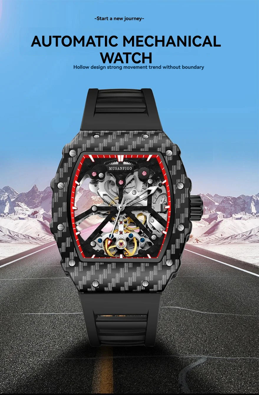 Men’s Automatic Skeleton Mechanical Watch Luxury Casual Business Fashion
