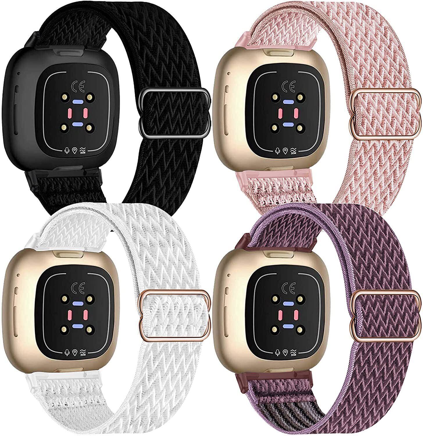 Nylon Strap Fabric Elastic Stretchable Watch Band For Fitbit Versa 3 / Sense