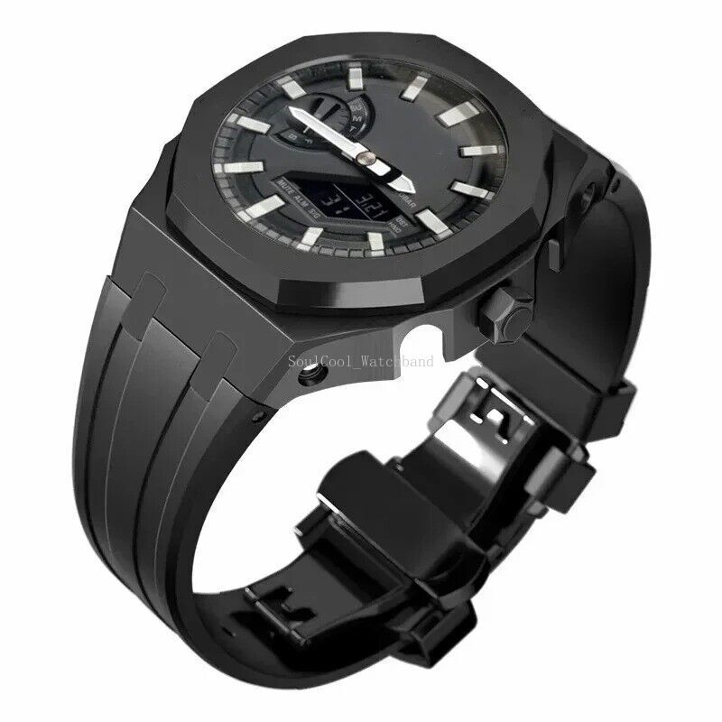 Gen 5th Metal Watch Bezel Case Mod Kit With Rubber Band For Casioak GA 2100/2110
