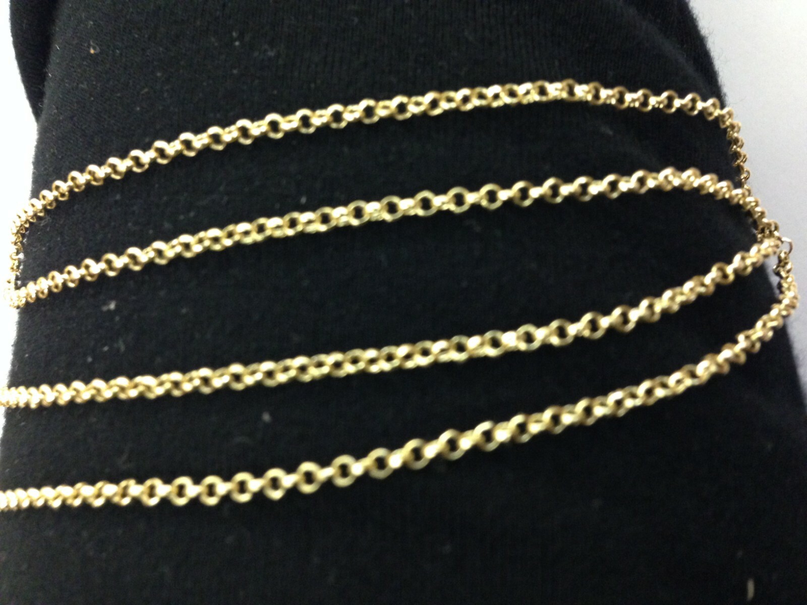 14k Yellow Gold 7″ Round Cable ROLO Link Pendant Chain/Bracelet 2.3mm 1.4 gram