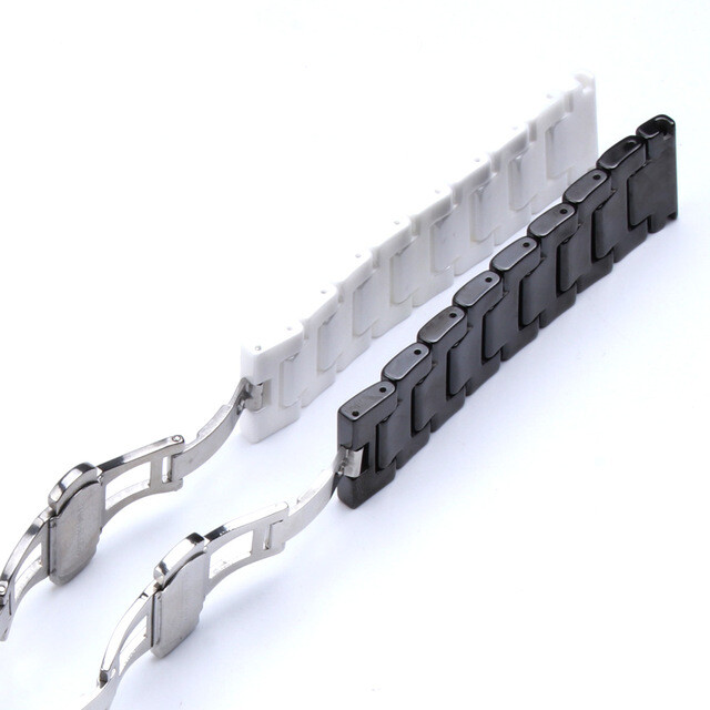 12 14 16 18 20 22mm Ceramic Steel Metal Watchband Strap Fit for Samsung + Tools
