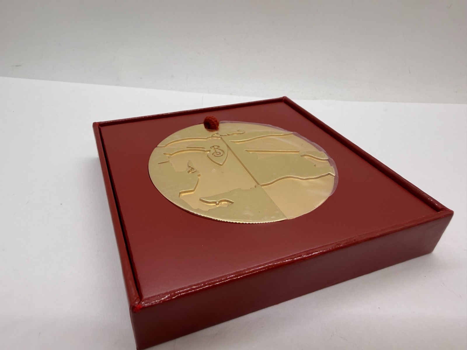 Burberry Metal Gold-Tone Round Brand Engraved Medallion Ornament Bauble