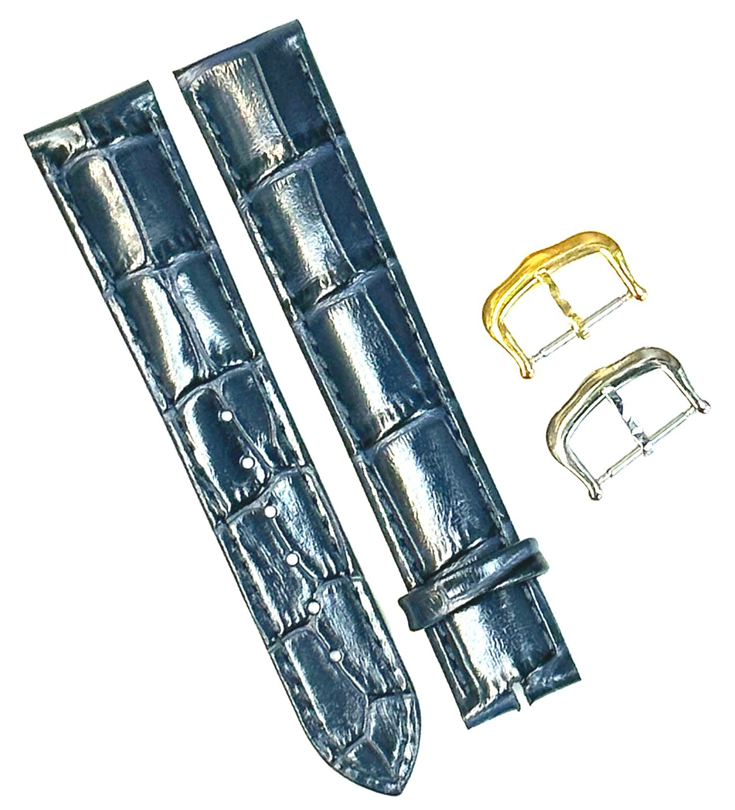 Watch Band For Cartier Tank Antique Alligator Grain Size 20x18mm D.Blue Color