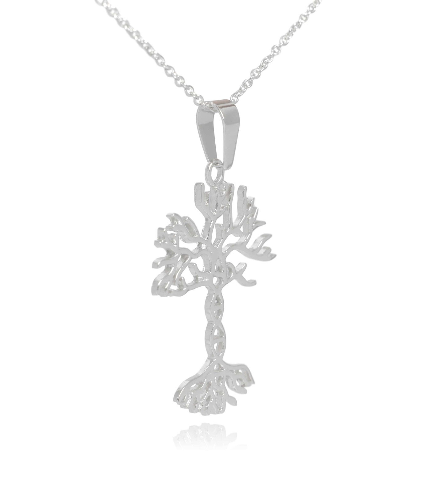 DNA Tree of Life Stainless Steel Pendant Necklace