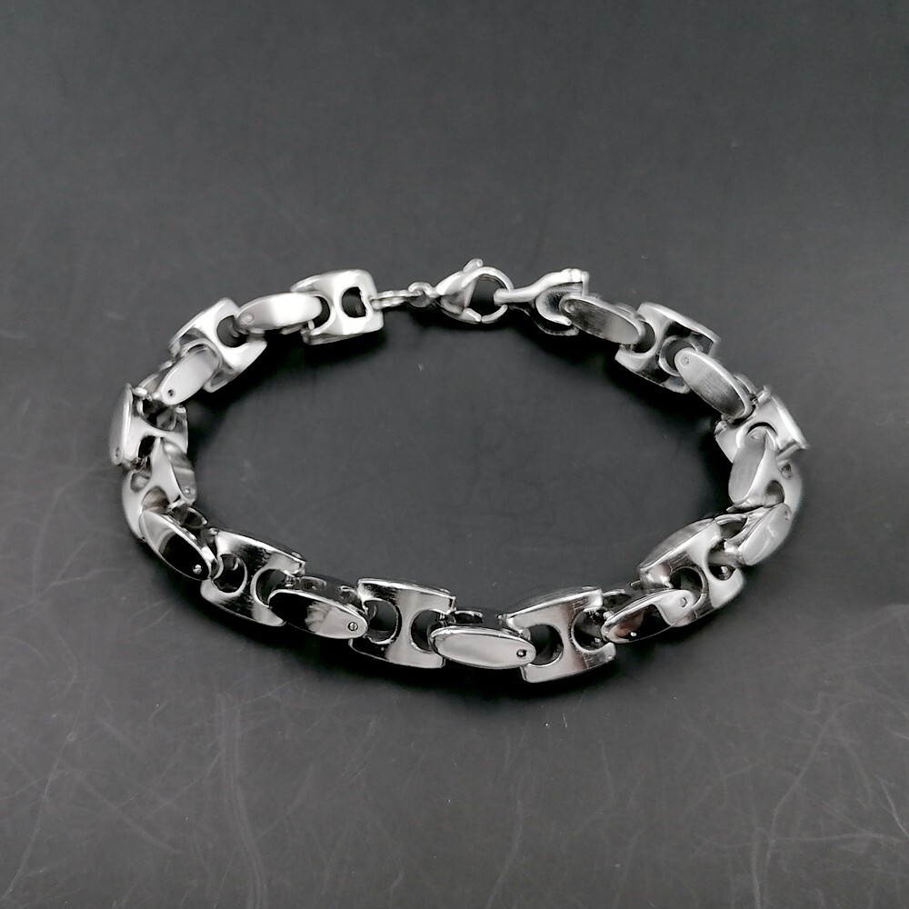 10mm 8.5inch Stainless Steel Solid Link Chain Bracelet Bangle For Mens Cool Gift
