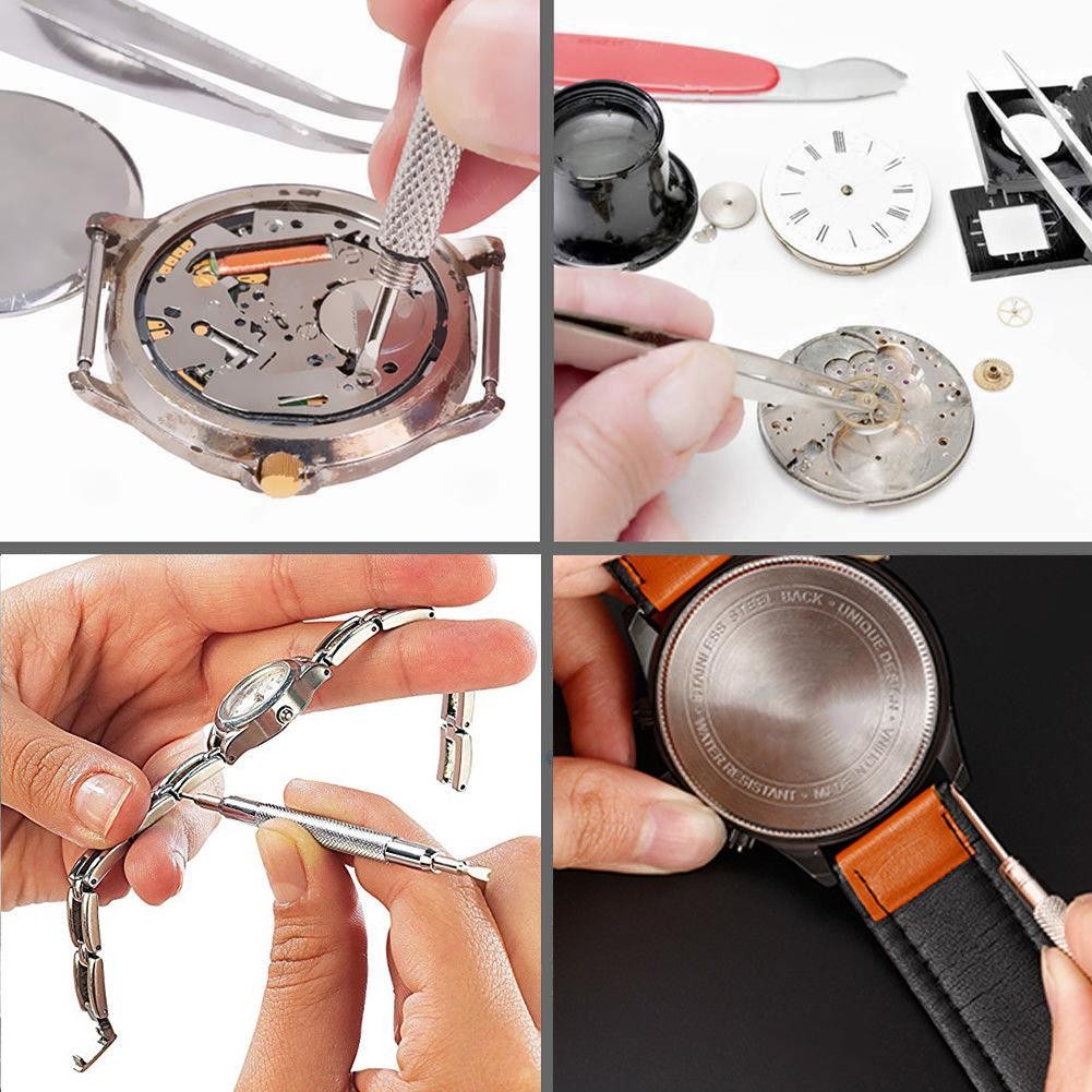 212pcs Watch Repair Tool Kit Pry Knife Opener Screwdriver Pin Hammer Set Pro