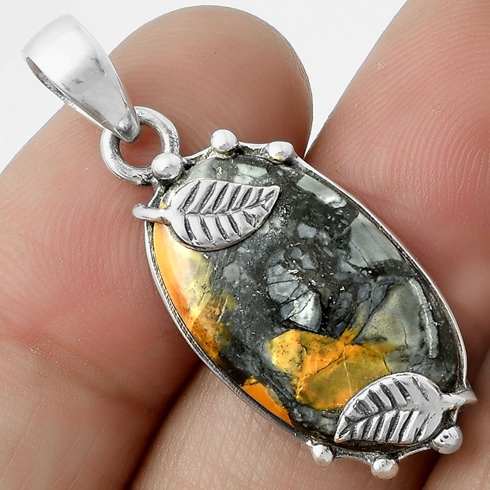 Natural Maligano Jasper – Indonesia 925 Sterling Silver Pendant Jewelry P-1226