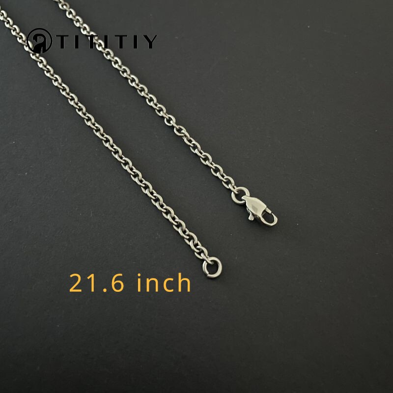 New Pure Titanium Necklace O-Chain Wide 3mm be antiallergic Easy To Match 21.6″