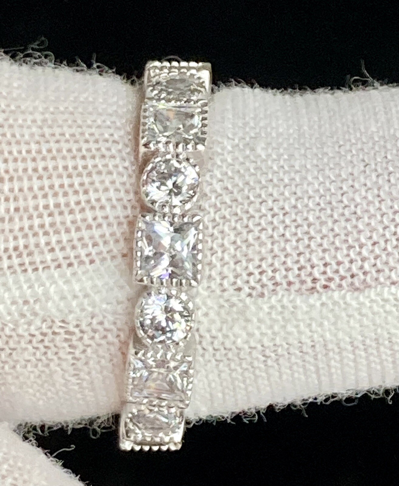 Fuzion Creation FZN Sterling Silver Cubic Zirconia Band Ring 925 Size 9 4.15g