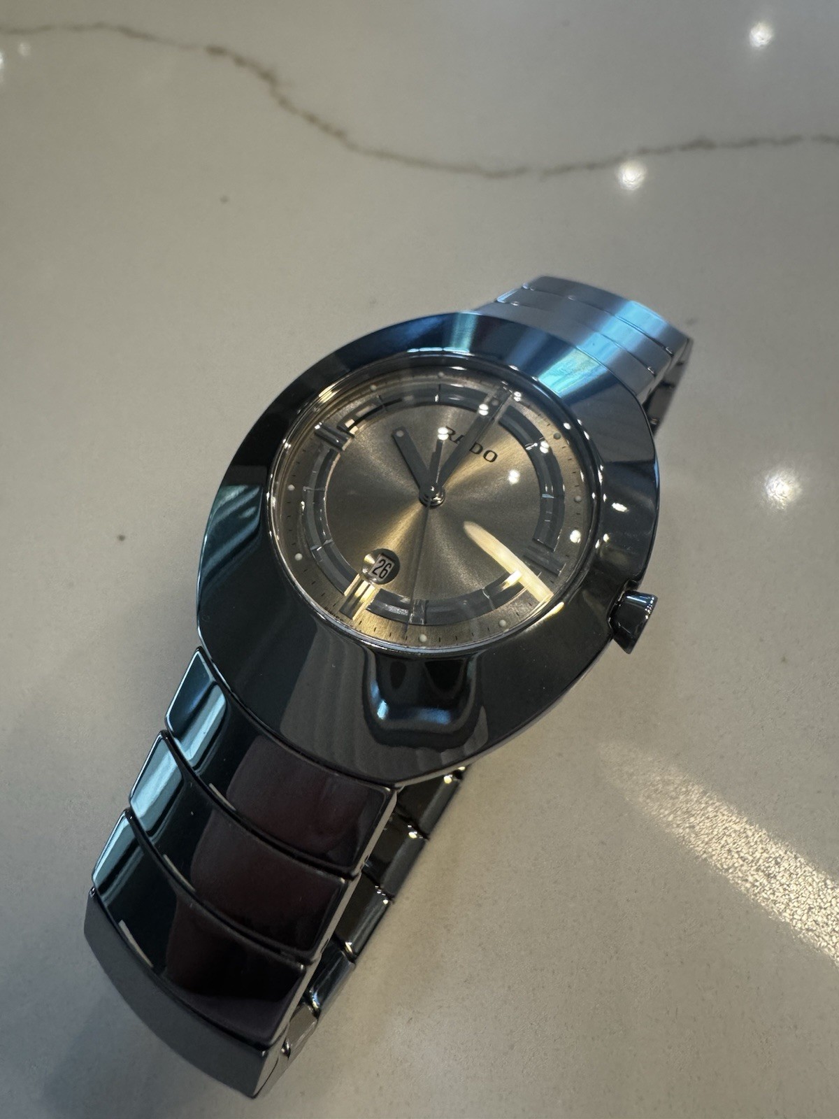 Men’s/Unisex Rado Ovation Quartz Date Gray Dial limited edition ceramic 35mm
