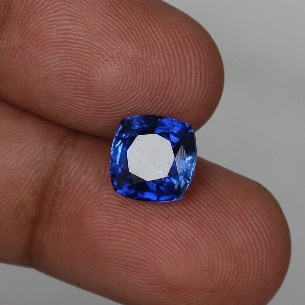 4.80 Ct Natural Blue Sapphire Kashmir Square Cut Loose Gemstone 4 Ring & Pendant