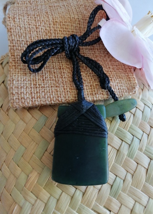 New Zealand Jade Greenstone Toki Matt Pendant 35mm L x 26mm W Unisex