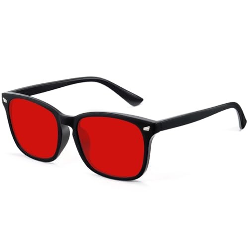 Red Lens Glasses Blue Light Glasses Men Women – 99.9% Blue Green 1 (10) Red