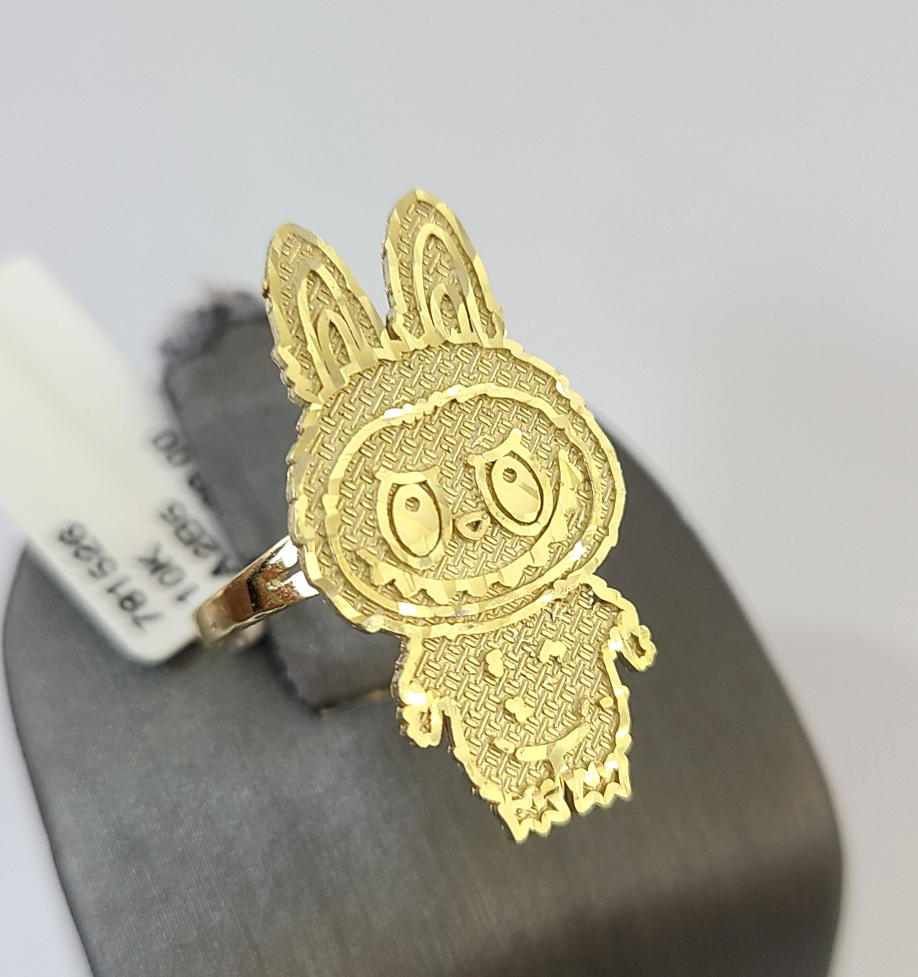 10k Yellow Gold Cartoon Monster Ring Men Women Real Genuine