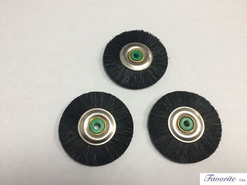 2″ LATHE HARD BRUSH BRISTLES WITH METAL CENTER & PLASTIC INSERT PACK OF 3