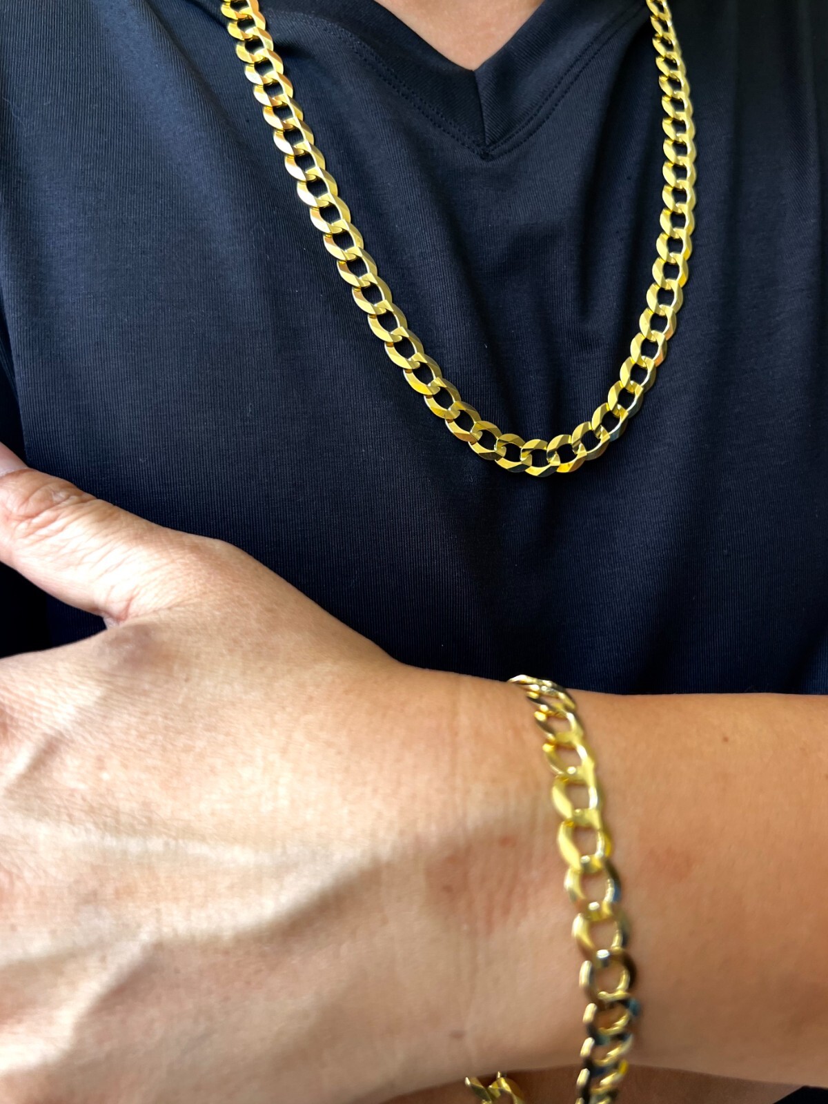 10K Yellow Gold Solid Cuban Link Chain Curb Necklace Bracelet 1.8mm-10mm 7″~30″