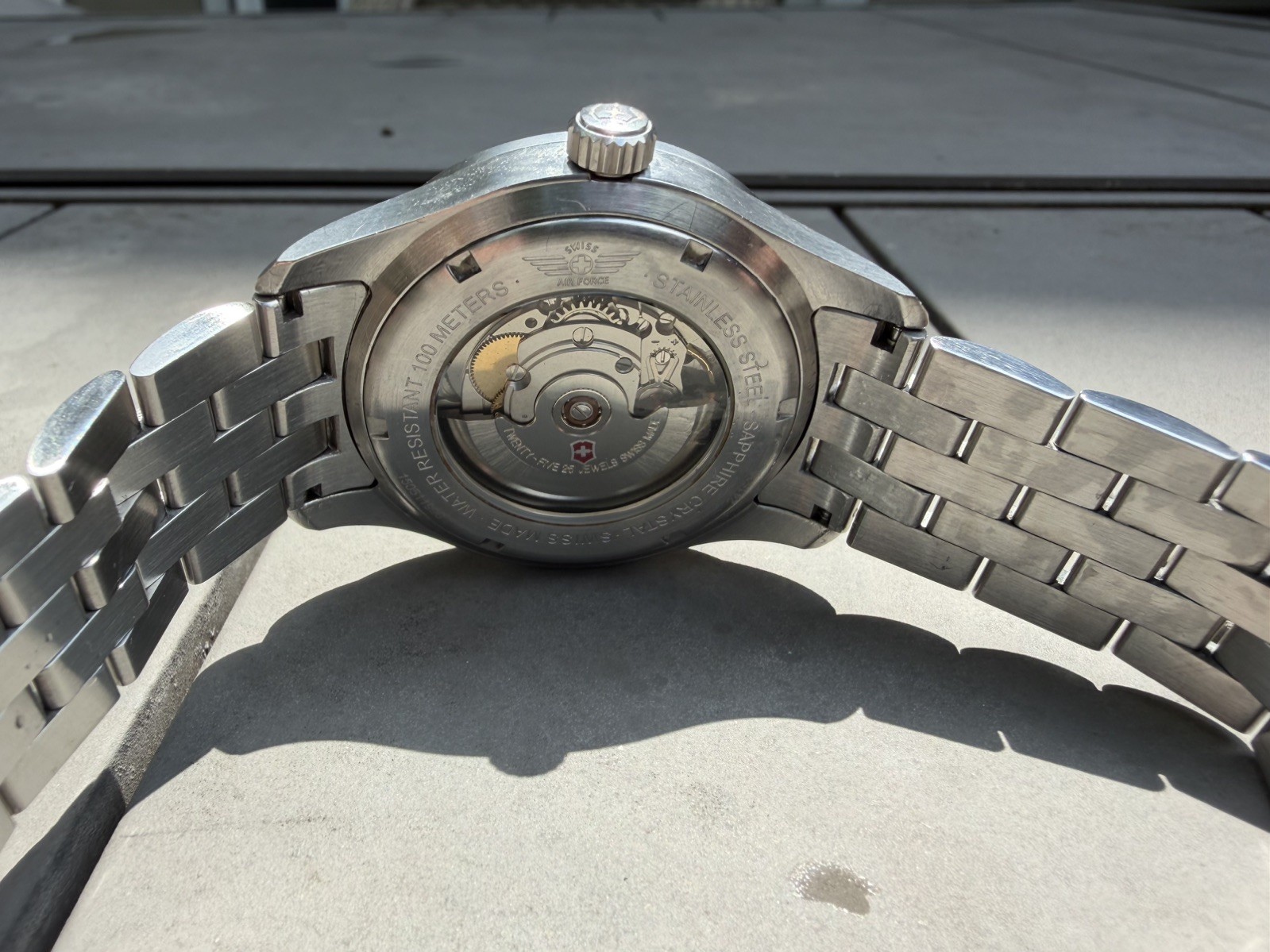 Victorinox Airboss Automatic – 42mm – ETA Movement – Exhibition Caseback