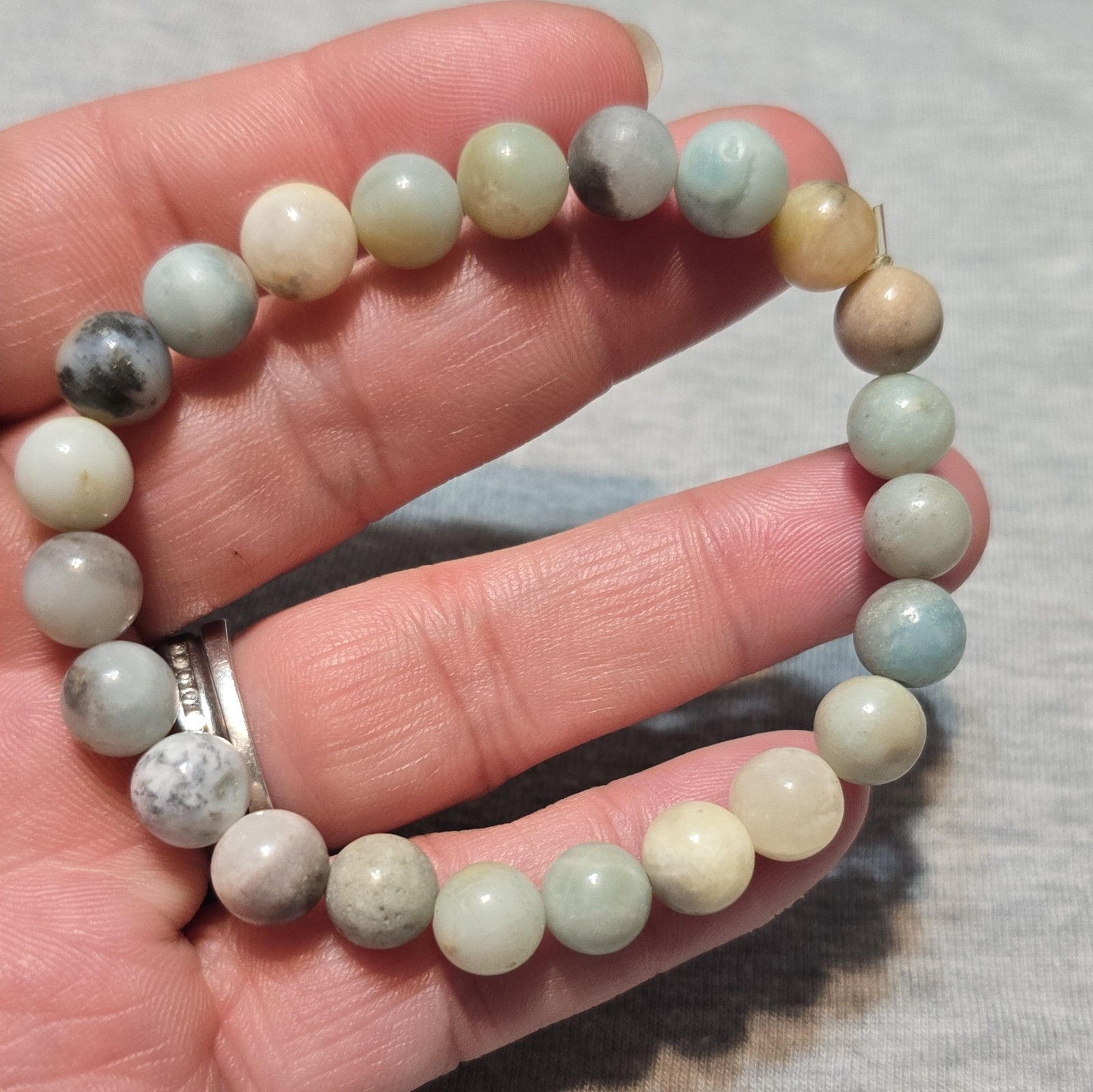 Caribbean Calcite Round Beaded Stretch Bracelet No Clasp Stackable
