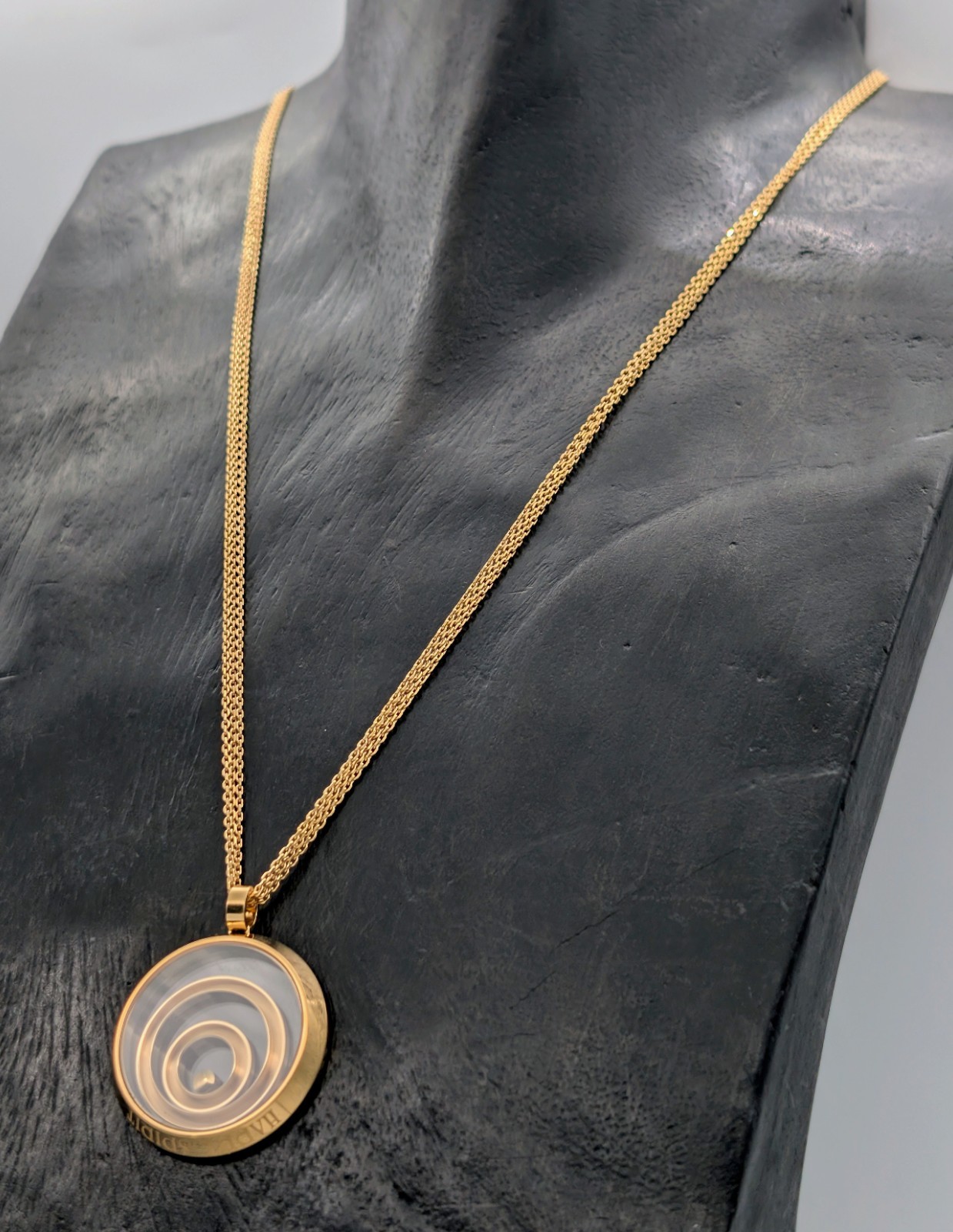 Chopard Happy Spirit Brilliant Pendant Necklace 60cm Yellow Gold 750/18K -33.30g #2019