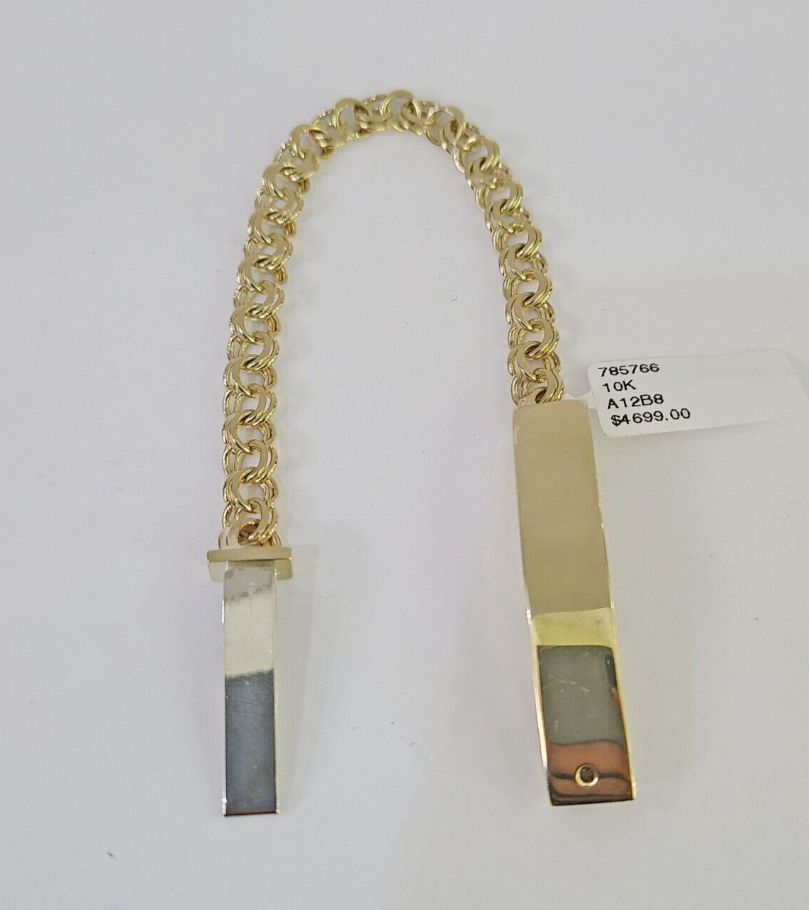10k Chino ID Bracelet Yellow Gold Box Lock Real 10kt 6.25″