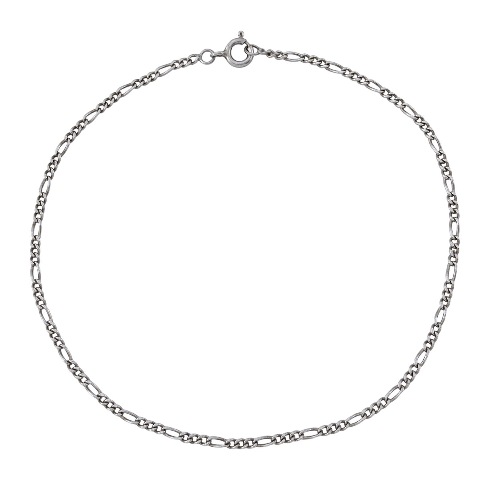 Vintage Sterling Silver 925 Figaro Chain Anklet 10″