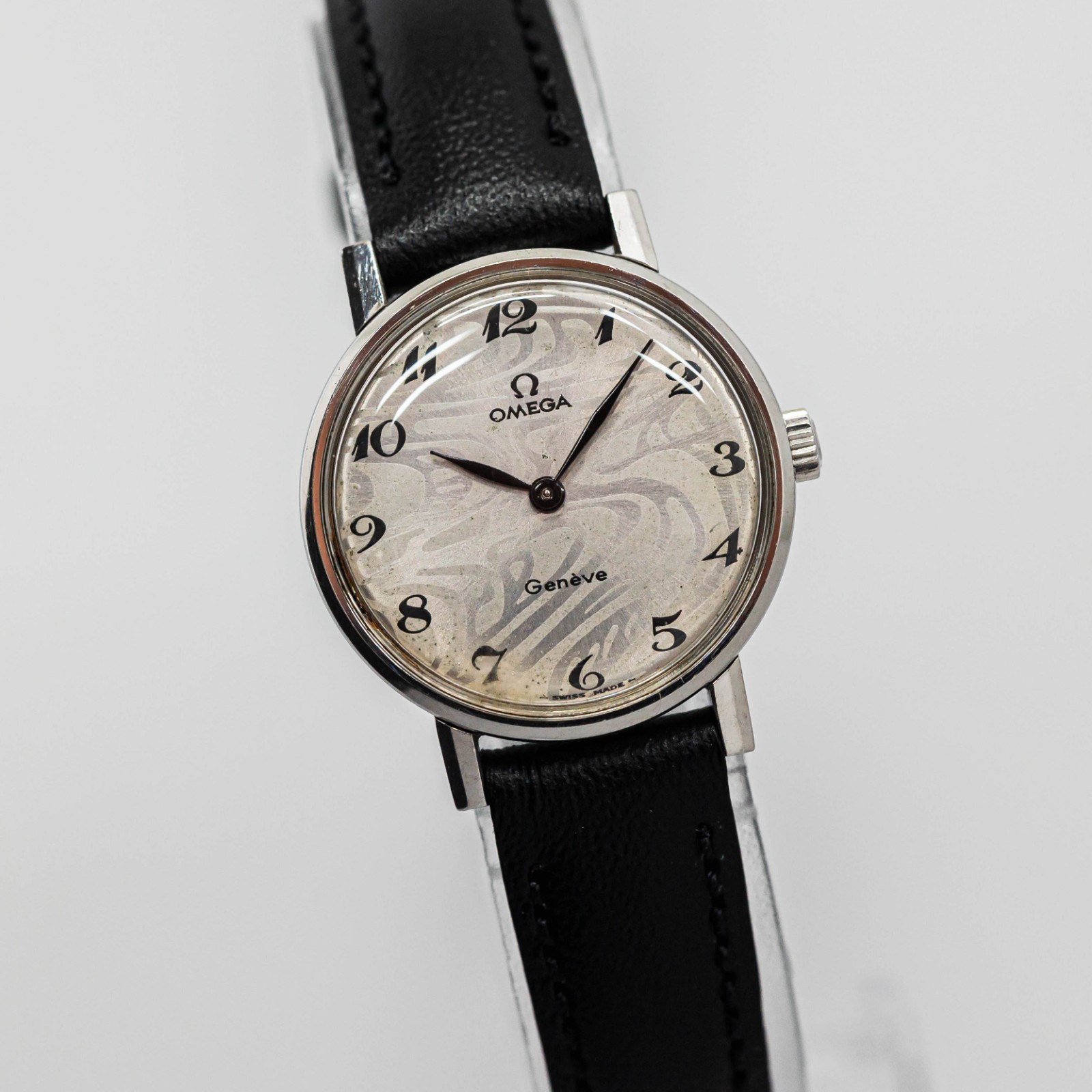 *Vintage 1971* OMEGA Geneve Cal.485 Manual Winding Marble Zebra Dial 23mm Ladies