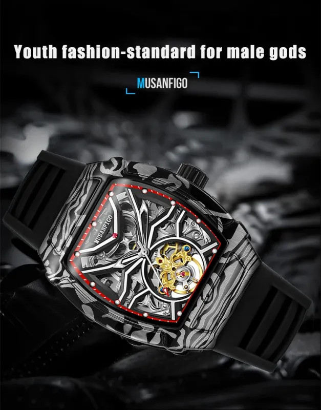 Men’s Automatic Skeleton Mechanical Watch Luxury Casual Business Fashion