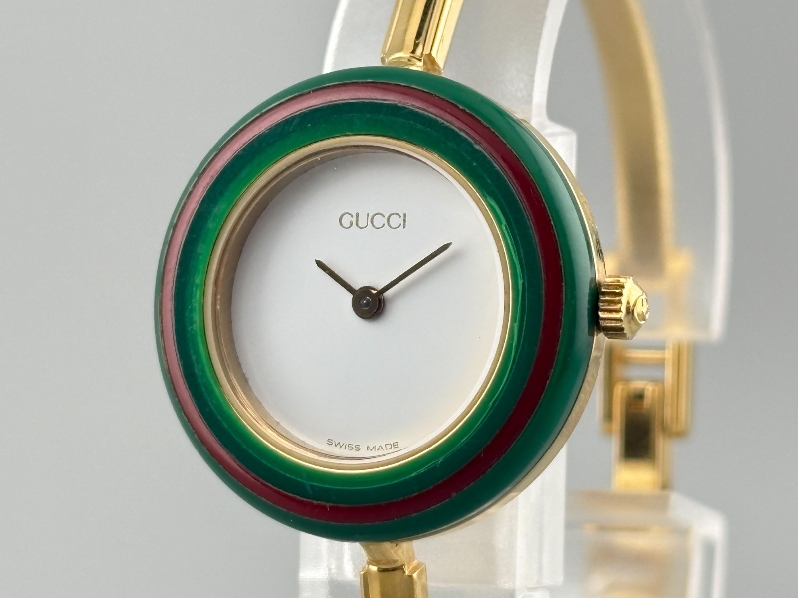 [Near Mint W/Box] Gucci Change Bezel 11/12 Women Watch Gold 12 Colors Auth