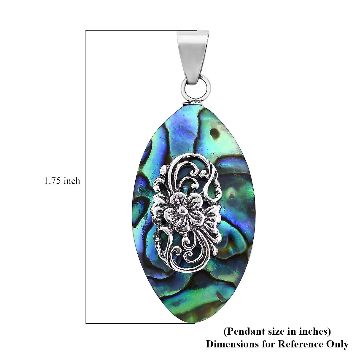 925 Sterling Silver Natural Abalone Shell Pendant Jewelry Gift for Women
