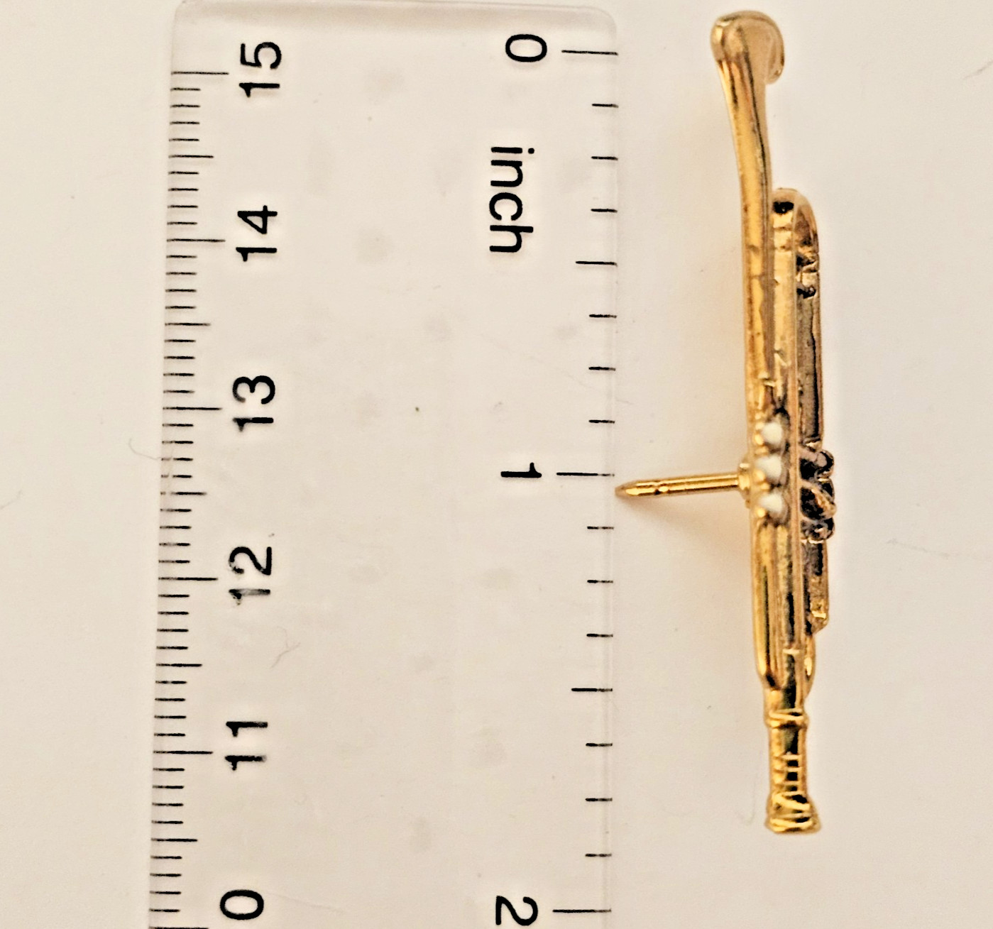 VTG Future Primitive Gold Tone Trumpet Musical Instrument Pin Museum Quality