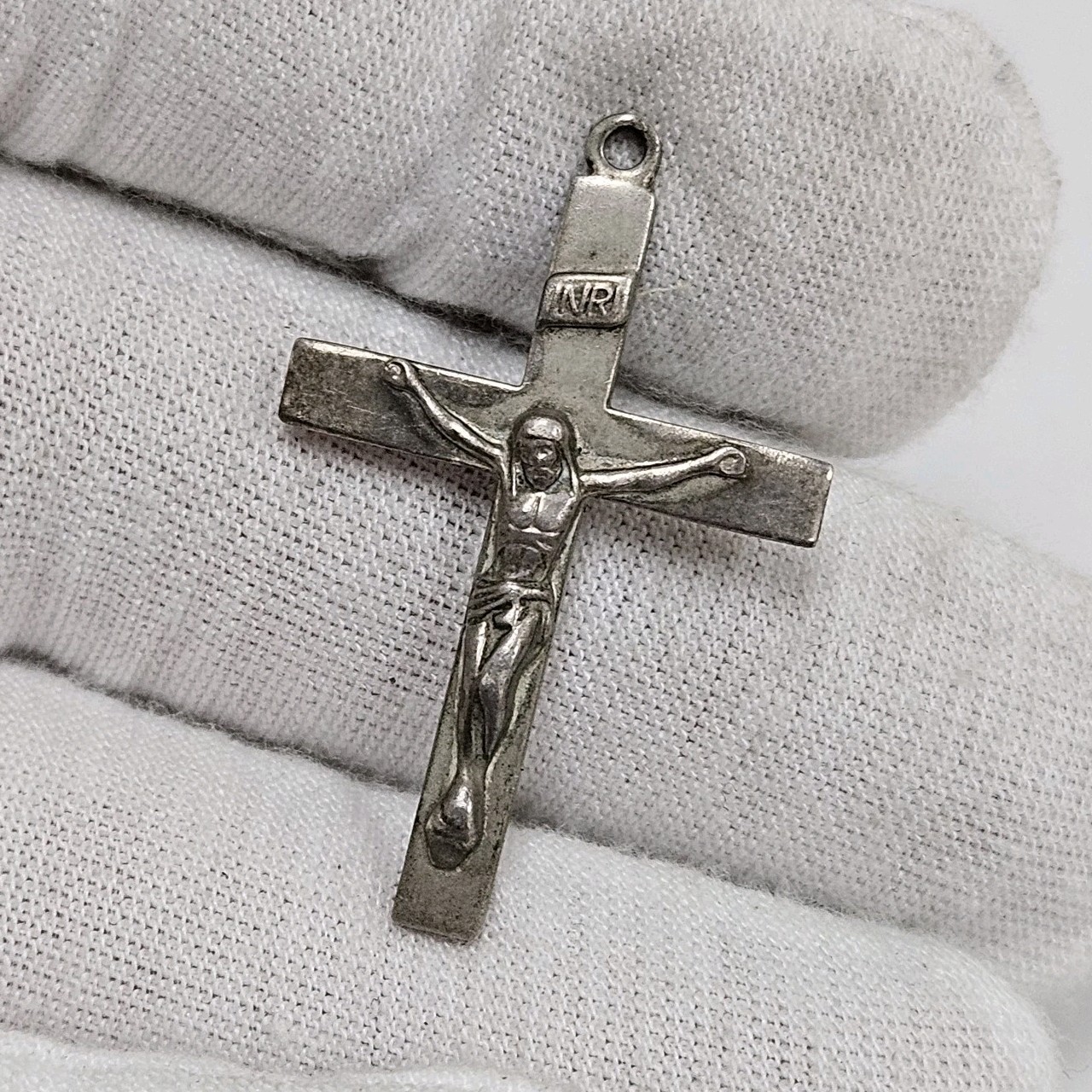 Vintage Signed JJJ 925 Sterling Silver Cross Jesus Religious PENDANT