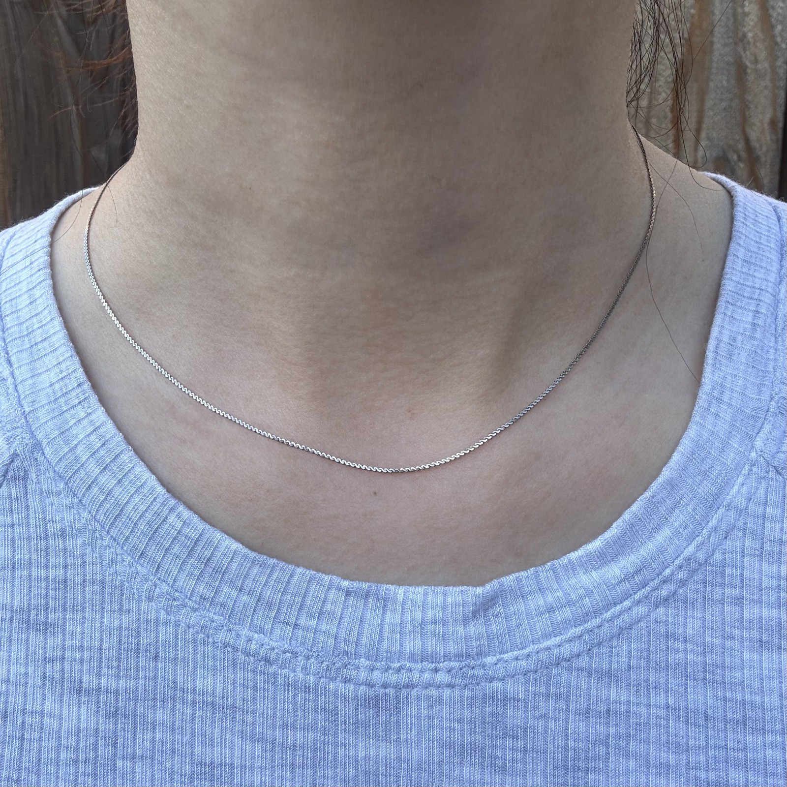 Solid 18k White Gold S Link Chain Necklace 14.7″ 1mm Excellent Condition