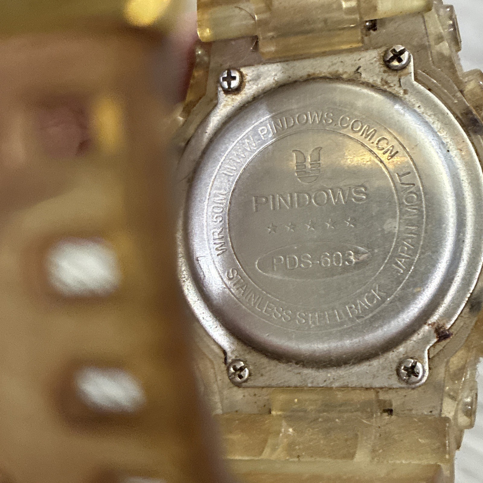 PINDOWS Analog Digital Wristwatch 50m Waterproof Date Multifunction Japan F/S