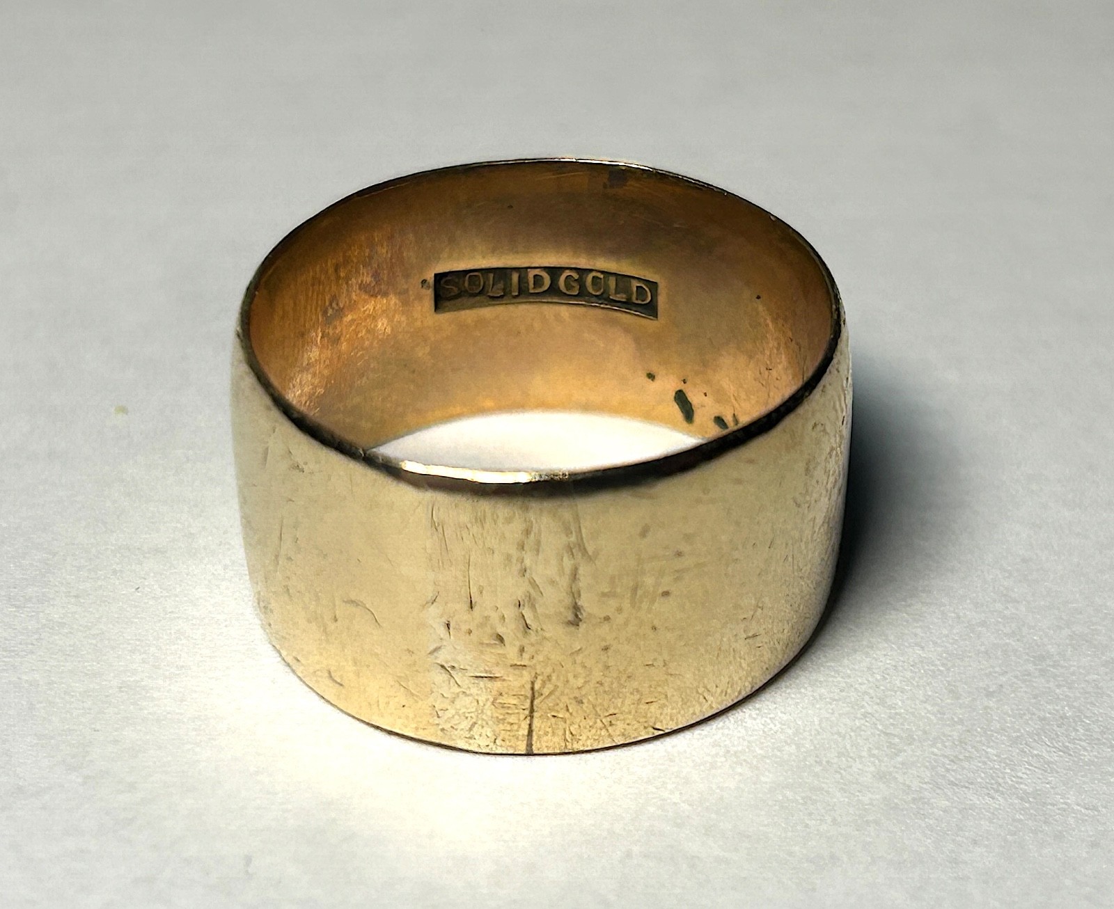 Vintage Men’s 10k Solid Gold Cigar Band Ring Size 8.5 6.7 Grams